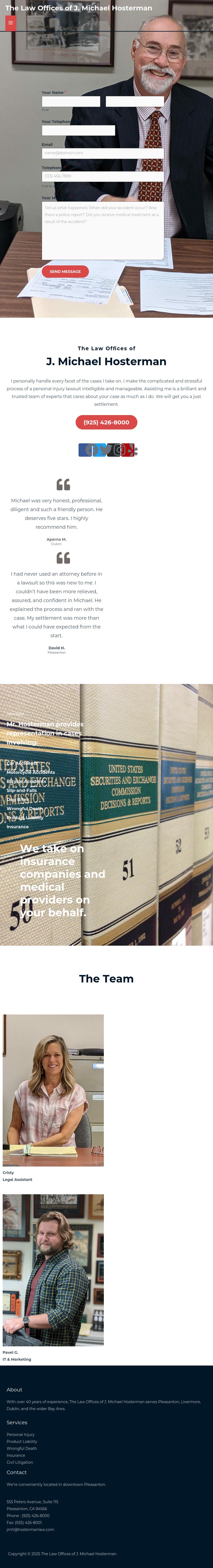 The Law Offices of J. Michael Hosterman - Pleasanton CA Lawyers